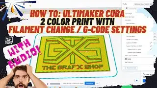 How to: (with audio)  UltiMaker Cura  2 color print with filament change G-code  ( tutorial ) 
