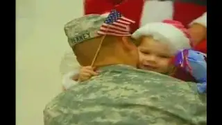 Santa Makes Girls Christmas Wish Come True. Daddy Home From Afghanistan!