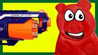 Приключение Желейного ПОРОСЕНКА тир и NERF ЧЕЛЛЕНДЖ анука давайка научим СТЕПКУ попадать в цель