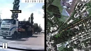 Сравнение видео "Бук в Макеевке" и спутникового снимка 17.07.14
