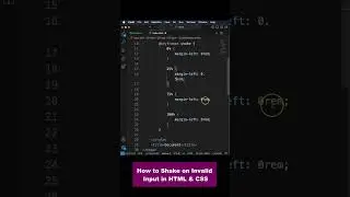 Shake input on Invalid value in html and css. 