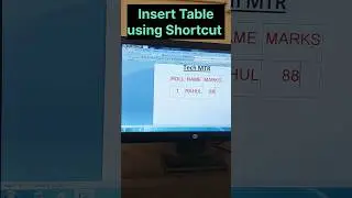 🔥😱Insert Table using shortcut#shortvideo #ytshorts #shorts