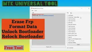 MediaTek Universal Tool || Erase Frp || Unlock Bootloader