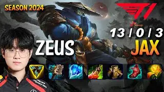 T1 Zeus JAX vs RUMBLE Top - Patch 14.11 KR Ranked MASTER | lolrec