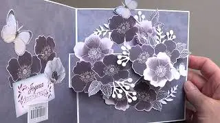 carte d'anniversaire avec le système pop  up du tuto de scrapbook'Nine