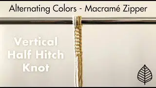 Vertical Half Hitch - Zipper Macrame Knot - Alternating Colors
