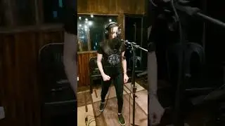 Gravação dos backing vocals de Lith Drummer para o novo disco do Miasthenia.