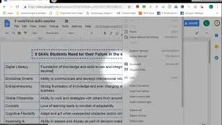 insert column Google DOCS Table