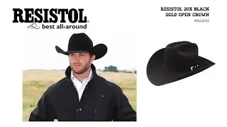 Resistol 20X Black Gold Open Crown Felt Cowboy Hat