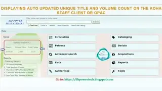 Displaying Auto Updated Number of Titles and Volumes Count on the Koha Staff Client or OPAC