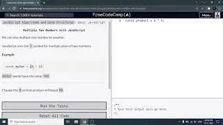 Multiply Two Numbers with JavaScript - Freecodecamp.org | Video 13 | Basic JavaScript