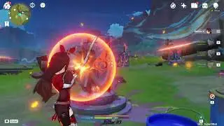 Genshin Impact - 5 Pyro Pillars Puzzle Solution - South West Of Sulfurous Veins Teleport Waypoint