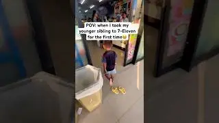the kid took off his shoes before entering 7-eleven… he didn’t know 😂