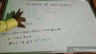 SHORTCUT method to find INVERSE of a 3×3 MATRIX by  "ONE DAY BATTING"