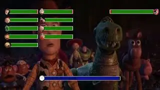 Toy Story 3 (2010) Incinerator Scene with healthbars (Edited By 