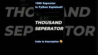 Thousand Separator in Python - USEFUL tip | Part1 #python #pythonprogramming #shorts #viral