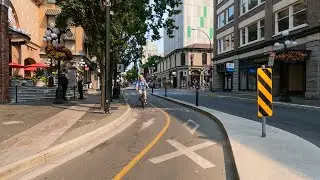 Fort Street Protected Bike Lane (Victoria, BC - August 2021)