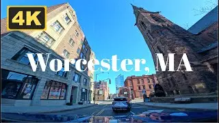 Worcester, Massachusetts, USA 🇺🇸 4K Drive (Winter 2024)