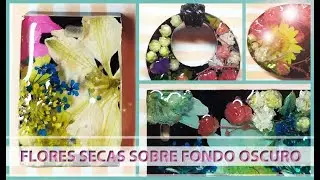 ENCAPSULADO DE FLORES NATURALES SECAS EN FONDO OSCURO. CONSERVA FLORES PARA SIEMPRE CON RESINA.