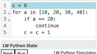 Python: Break and Continue Statements Inside the For Loop
