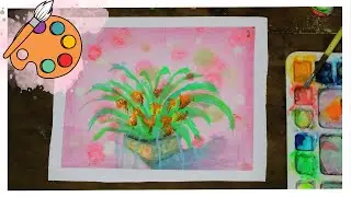 A flower basket | Painting