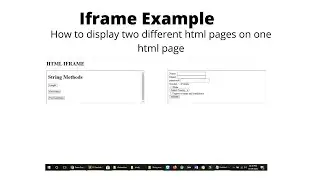 HTML - Iframe Example - How we display two different web pages on one Page - pages inside a page