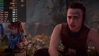 RX 7600 + Ryzen 7 5800X - Horizon Zero Dawn Remastered - 1080p high settings