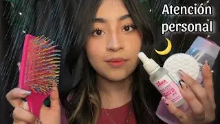 ASMR limpio tu carita y cepillo tu cabello en un día lluvioso 🌧️