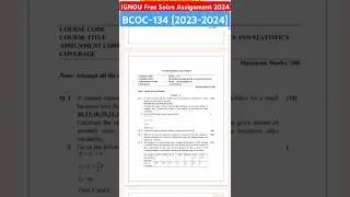 IGNOU BCOC-134 Free Solve Assignment 2023-2024 | For December 2024 Exams | #ignouassignment
