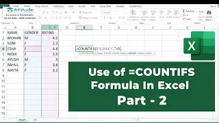 Use Of COUNTIFS Formula In Excel | Excel Tips And Tricks | Learn With Attitude Academy | 