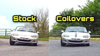 Stock Springs & Shocks vs Coilover Suspension... Mazda MX5 Miata | BC Racing