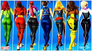 *New* Fortnite Jump Rope Jig Emote Showcase With All Thicc Girl Skins 🍑😍 Best Music 🔥🎶 Who Won ?😜