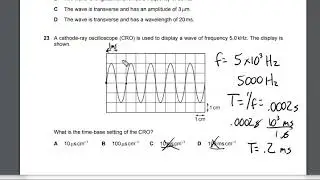 cathode ray oscilloscope solving for time base setting