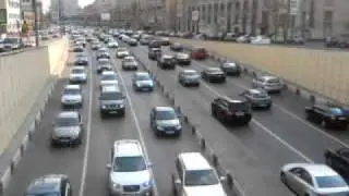 Traffic on Garden RIng (Mayakovskaya) in Moscow-Center on 27.07.2011