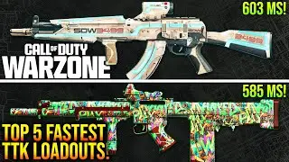 WARZONE: New TOP 5 BEST TTK META LOADOUTS After Update! (WARZONE Fastest TTK Weapons)