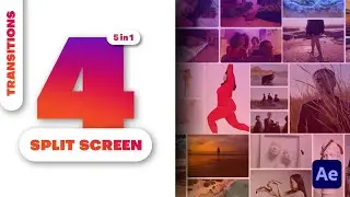 Multiscreen Transitions - 4 Split Screen | After Effects | Template | Tutorial
