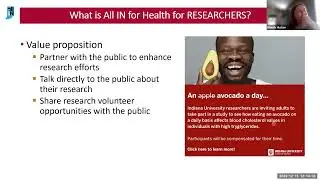 All IN for Health and All of Us: What Are They and How Can I Access Them