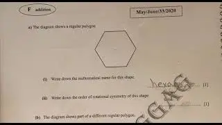 Order of rotational symmetry of a regular hexagon