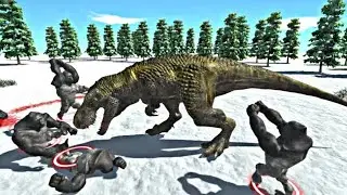 T-Rex VS Against the crowd | Animal revolt battle simulator