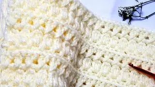 Knit a jacket with this cute crochet stitch