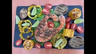 Стейк из форели на костре\Trout steak on the fire