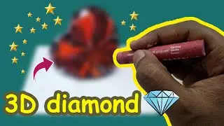 3D Heart shape Red DIAMOND Drawing💎