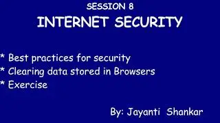 Internet Security || Session 8 || Web applications || NCERT 402 || Class X