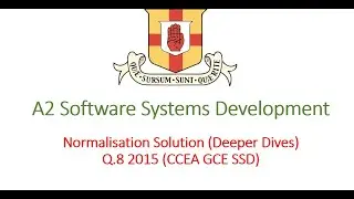 Deeper Dives normalisation question 8 for CCEA GCE SSD A2