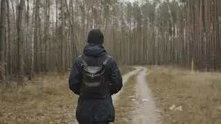 Lonely man walking - Back View - No Copyright Video - Free Stock Footage