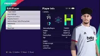 Tayfur Bingöl face e football pes 2021 Beşiktaş
