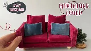 DIY miniature sofa / COUCH FOR DOLL - Easy to do