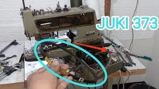 Ganti V-Belt dan cara kerja sepatu| Mesin pasang kancing Juki 373