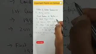 Important Points on Census || Handwritten notes || SSC NTPC Exam 