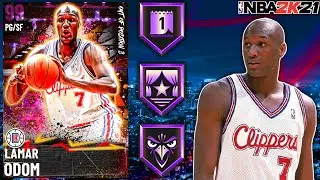 OUT OF POSITION DARK MATTER LAMAR ODOM GAMEPLAY! HE'S 6'10 AND CAN PLAY POINT GUARD! NBA 2K21 MyTEAM